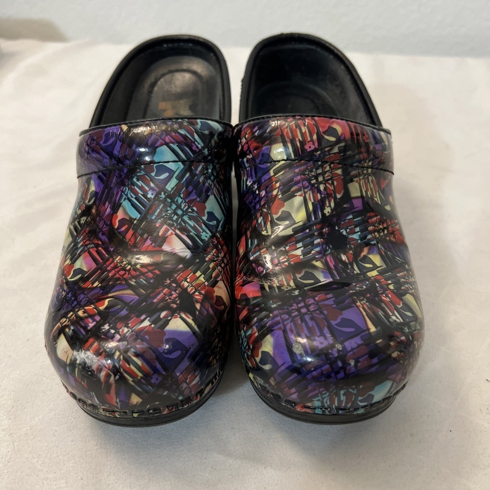 Dansko Womens Clogs LT Pro Watercolor Tooled Leather Comfort Womens 37 EU 6.5 7 - Picture 8 of 9
